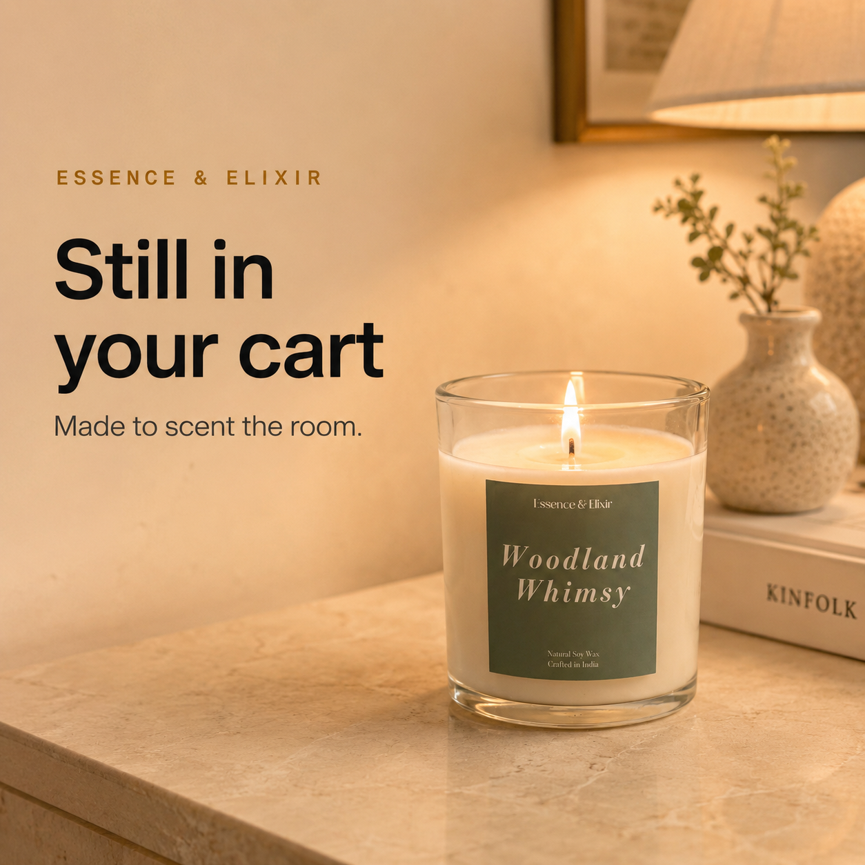 Courtyard soy candle by Mèrai with fig, green tea and cedar notes
